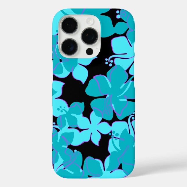 Hanalei Hawaiian Hibiscus Floral Teal Case-Mate iPhone Case (Back)