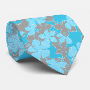 Hanalei Hawaiian Hibiscus Floral Two-sided Printed Neck Tie