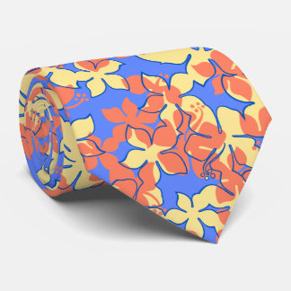 Hanalei Hawaiian Hibiscus Floral Two-sided Printed Tie
