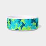 Hanalei Hawaiian Hibiscus Pet Bowls<br><div class="desc">Overlays of hibiscus flowers create a collage effect and are reminiscent of the flowers used in vintage aloha shirts in the sixties & seventies. Customize the bowl with your pet's name in English, Hawaiian or the language of your choice! These designs come in several colorways.</div>