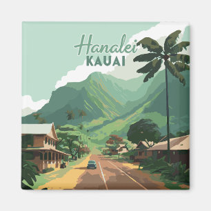 Hanalei Kauai Hawaii Bay Mountains Green Magnet