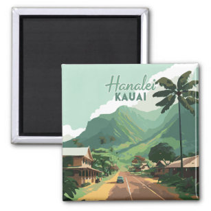 Hanalei Kauai Hawaii Bay Mountains Green Magnet