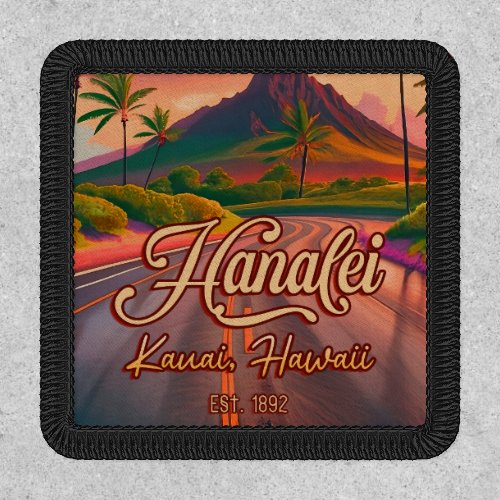 Hanalei Kauai Hawaii Retro Volcano Road 1950s Patch