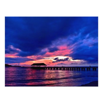 Hanalei Pier At Sunset - Kauai  Hawaii Photo Print by TheAlohaState at Zazzle