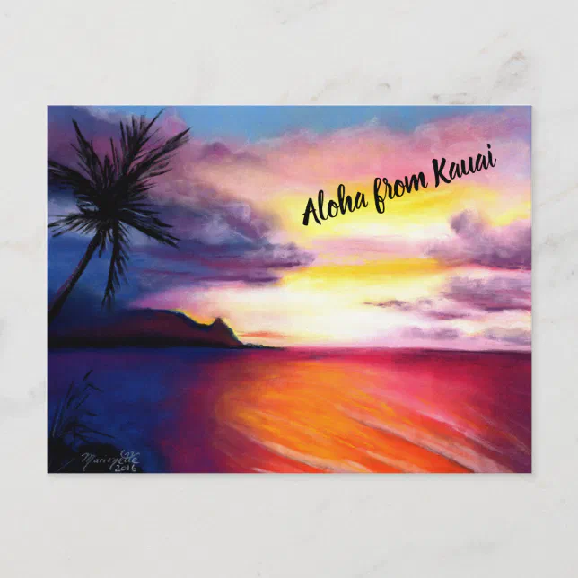 Hanalei Sunset Postcard | Zazzle