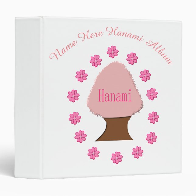 Hanami Japanese Cherry Tree Custom Photo Album 3 Ring Binder (Front/Spine)