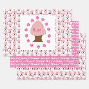Hanami Japanese Cherry Tree Custom Wrapping Paper Sheets