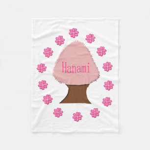 Hanami Japanese Cherry Tree Fleece Blanket