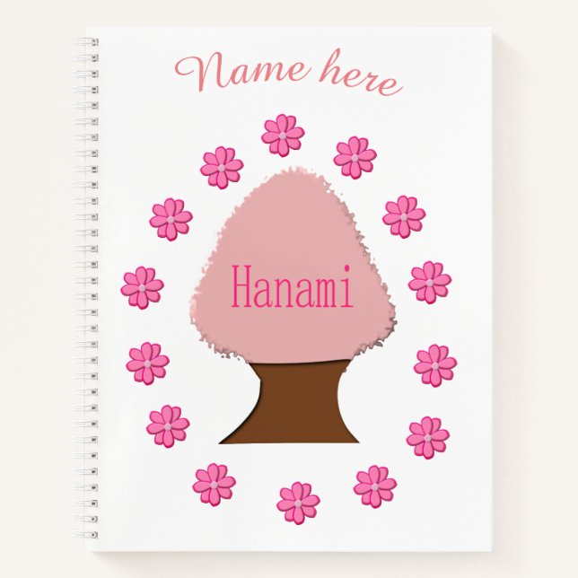 Hanami Japanese Cherry Tree Personalized Notebook (Front)