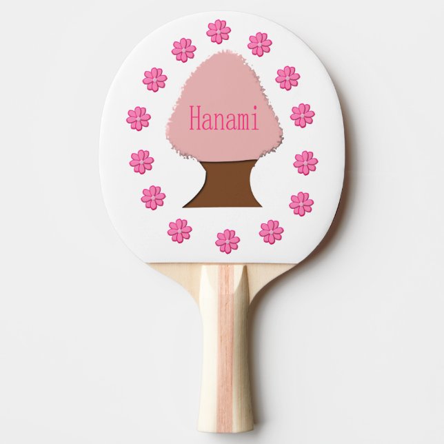 Hanami Japanese Cherry Tree Ping Pong Paddle (Front)