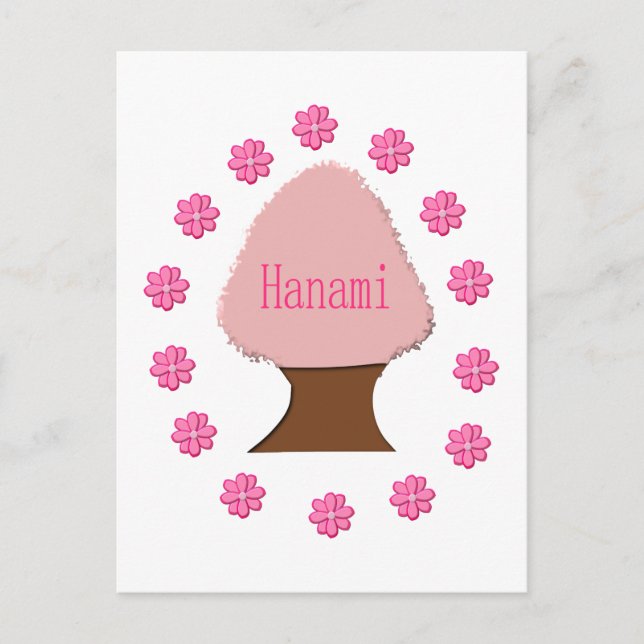 Hanami Japanese Cherry Tree Postcard (Front)