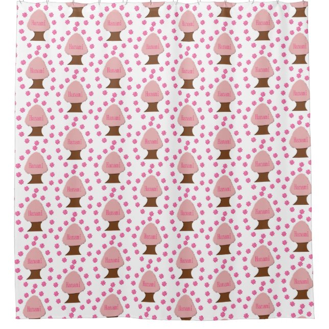 Hanami Japanese Cherry Tree Shower Curtain (Front)