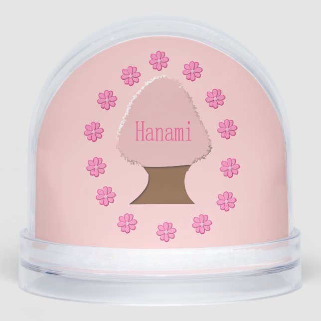 Hanami Japanese Cherry Tree Snow Globe (Front)
