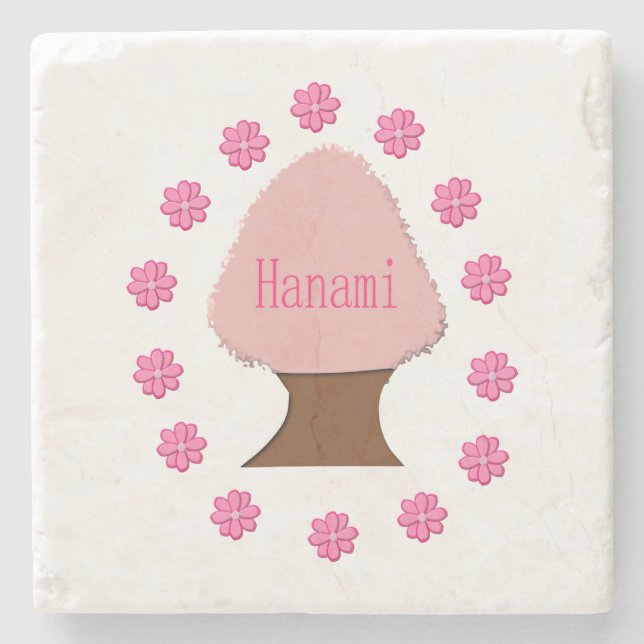 Hanami Japanese Cherry Tree Stone Coaster (Front)