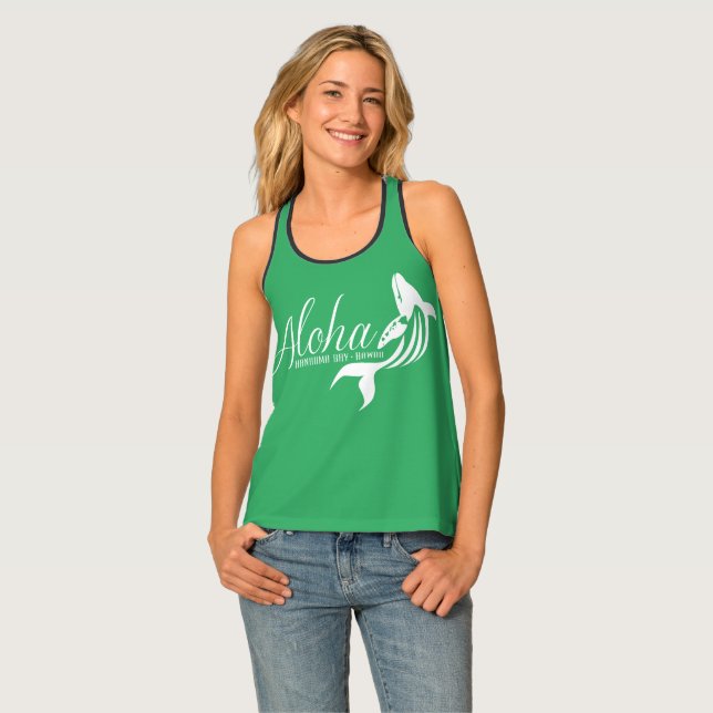Hanauma Bay Hawaii Islands Aloha Whale Tank Top (Front Full)