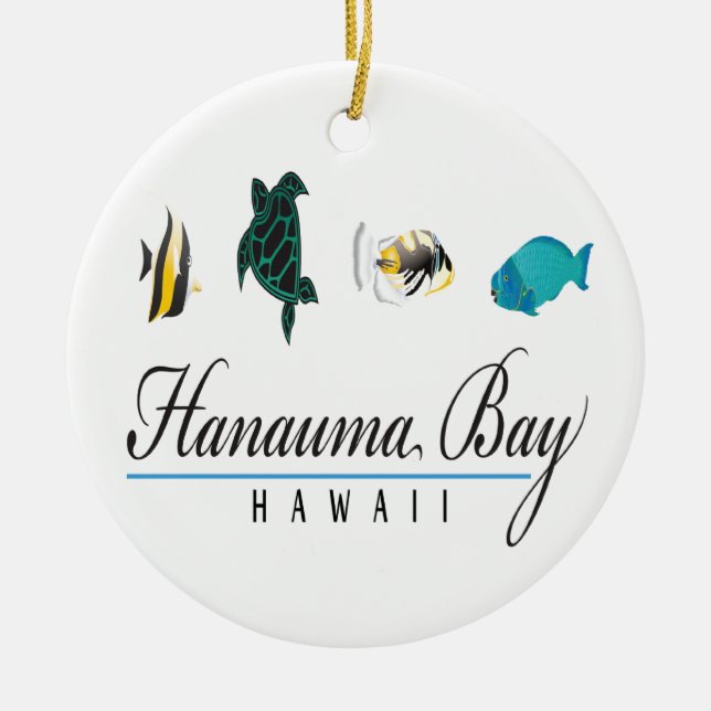 Hanauma Bay Hawaii Marine Life Ceramic Ornament (Front)