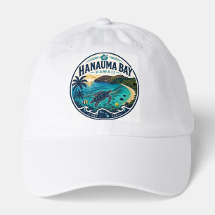 Hanauma Bay Hawaii Retro Travel Logo  Hat
