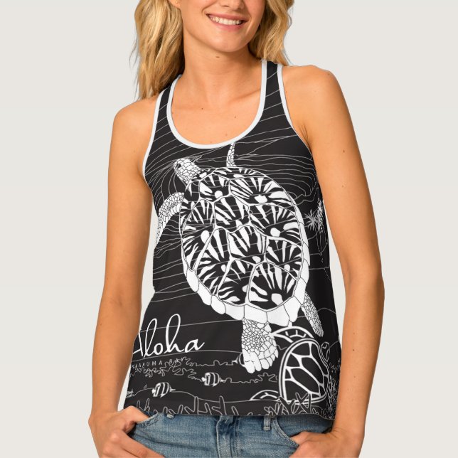 Hanauma Bay Hawaii Sea Turtle Tank Top (Front)