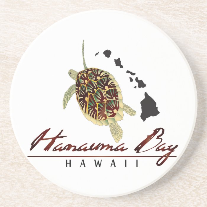 Hanauma Bay Hawaii Turtle and Hawaii Islands Drink Coaster