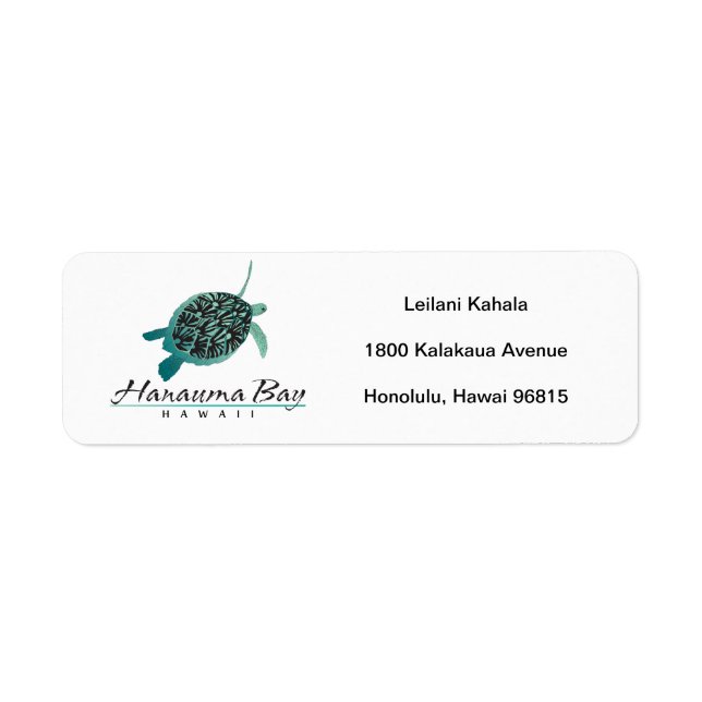 Hanauma Bay Hawaii Turtle and Islands Label (Front)