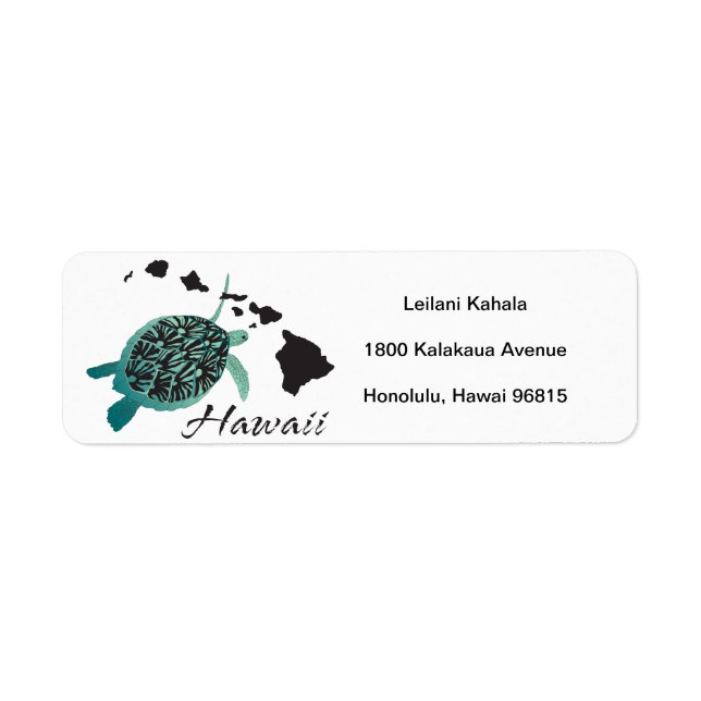 Hanauma Bay Hawaii Turtle Label (Front)