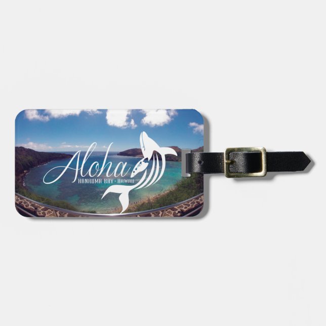 Hanauma Bay Hawaii Whale Luggage Tag (Front Horizontal)
