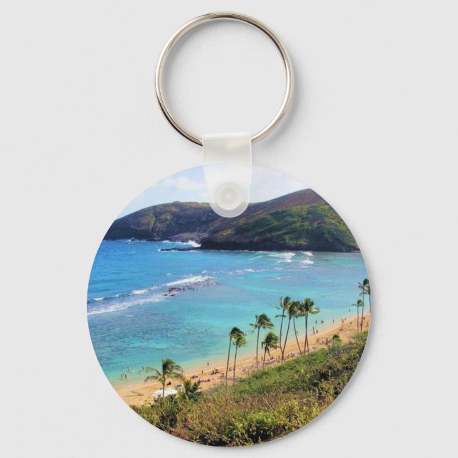 Hanauma Bay, Honolulu, Oahu, Hawaii View Keychain (Front)