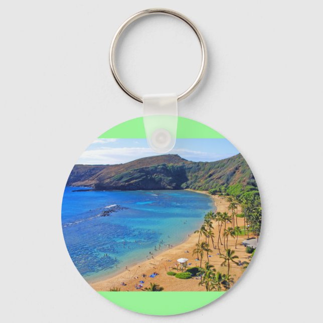 Hanauma Bay, Honolulu, Oahu, Hawaii View Keychain (Front)