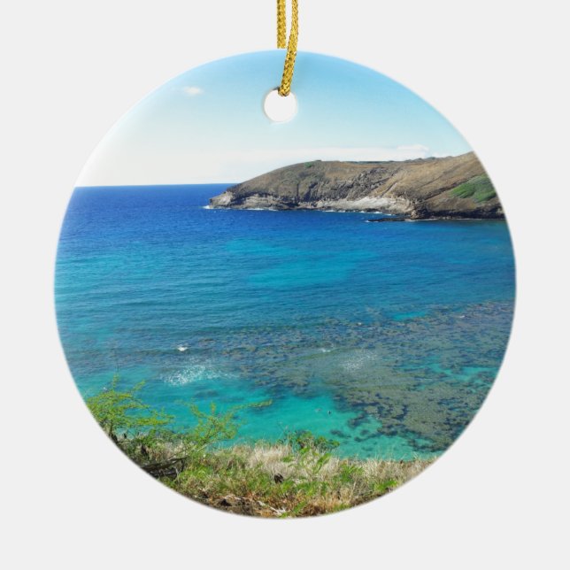 Hanauma Bay Oahu Hawaii Ceramic Ornament (Front)