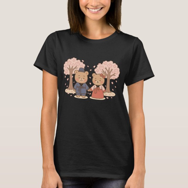 Hanbok Bears Cherry Blossom T-Shirt (Front)
