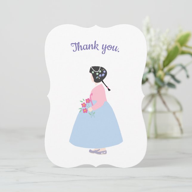 Hanbok girl Greeting Cards (Standing Front)