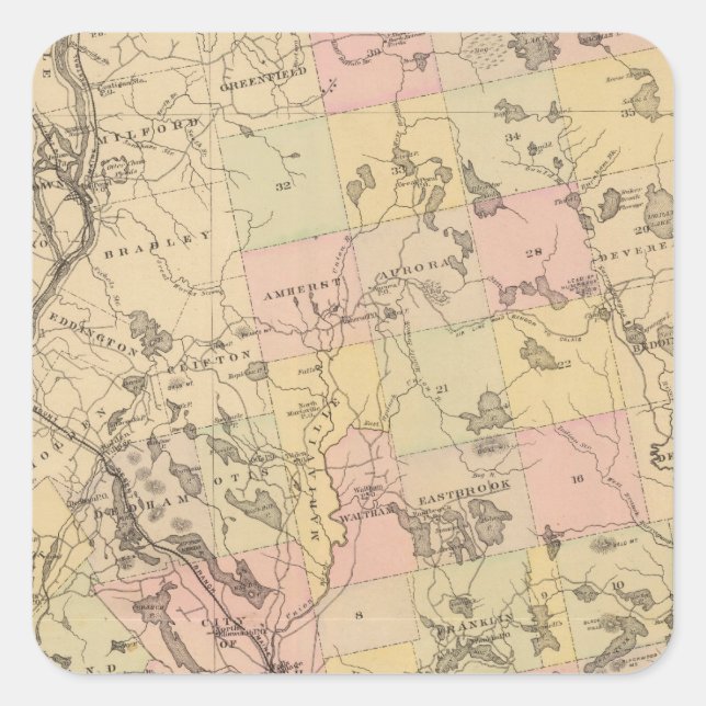 Hancock County, Maine Square Sticker (Front)
