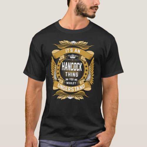 HANCOCK Name HANCOCK family name crest T_Shirt