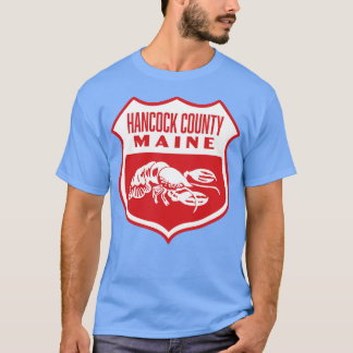HanCounty Maine Retro  Shield White T-Shirt