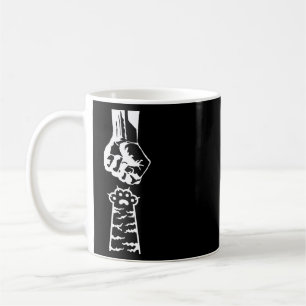 Hand And Cat's Paw Fist Bump Cat lover Coffee Mug