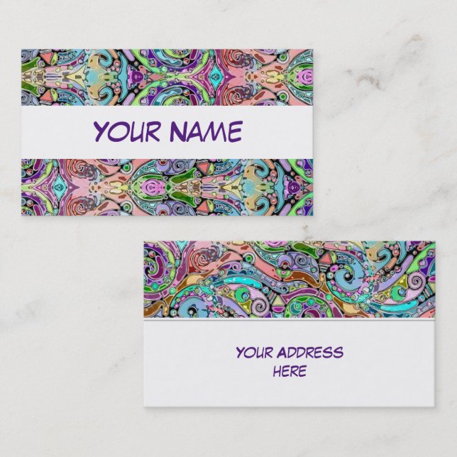 Hand And Digitally Painted Pattern Art 10 Business Card (Front/Back)