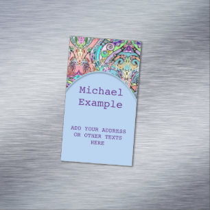 Hand And Digitally Painted Pattern Art 10 Business Card Magnet