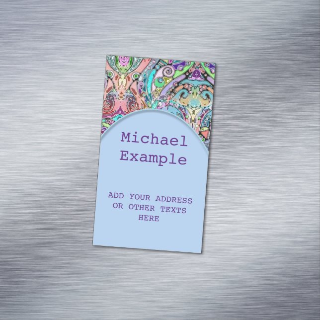 Hand And Digitally Painted Pattern Art 10 Business Card Magnet (In Situ)