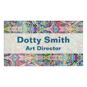 Hand And Digitally Painted Pattern Art 10 Name Tag