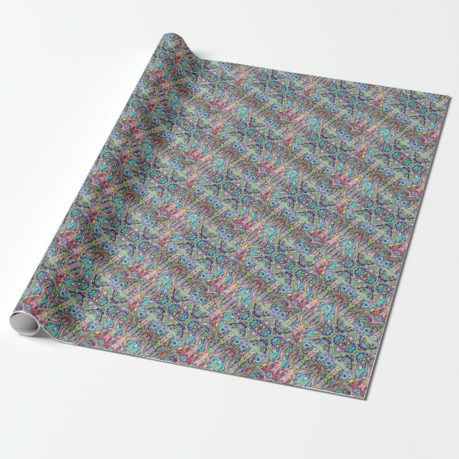 Hand And Digitally Painted Pattern Art 10 Wrapping Paper (Unrolled)