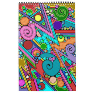 Hand And Digitally Painted Pattern Art 12 Calendar