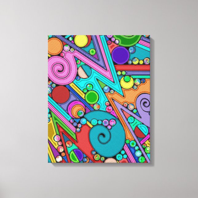 Hand And Digitally Painted Pattern Art 12 Canvas Print (Front)