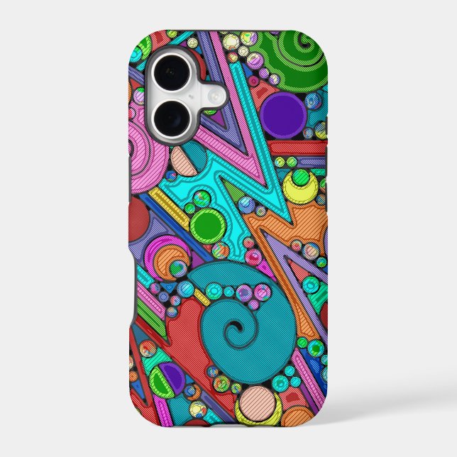 Hand And Digitally Painted Pattern Art 12 Iphone Case (Back)