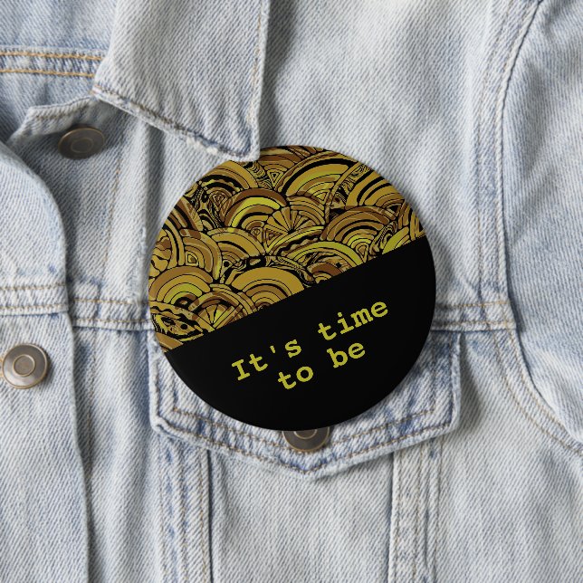 Hand And Digitally Painted Pattern Art 15 Button (In Situ)