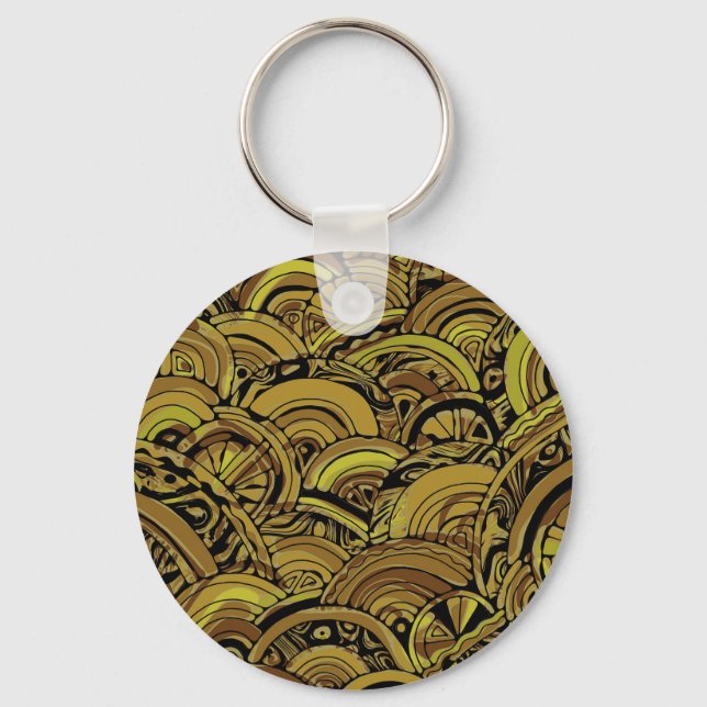 Hand And Digitally Painted Pattern Art 15 Keychain (Front)