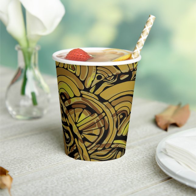 Hand And Digitally Painted Pattern Art 15 Paper Cups (Insitu)
