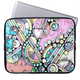Hand And Digitally Painted Pattern Art 17 Laptop Sleeve