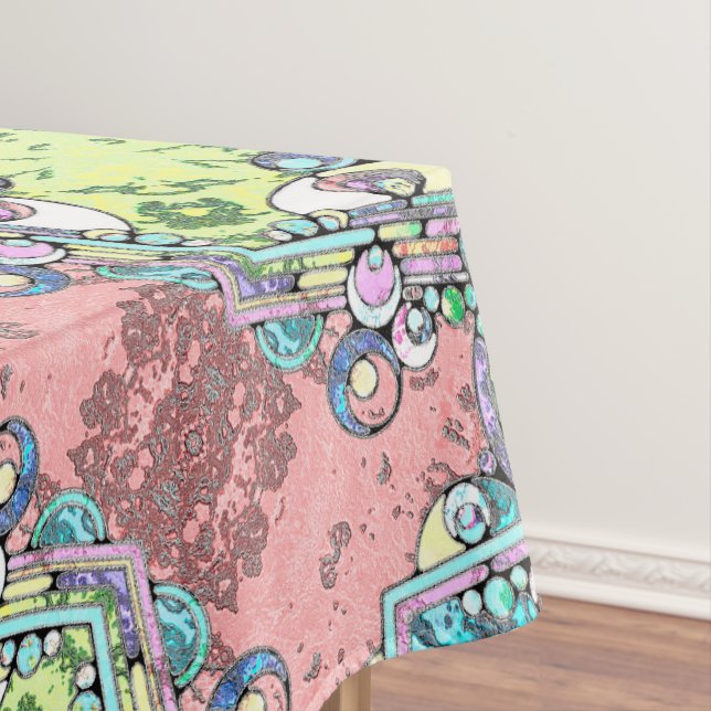 Hand And Digitally Painted Pattern Art 17 Tablecloth (In Situ)