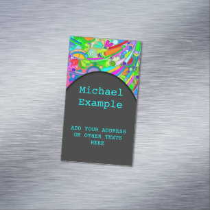 Hand And Digitally Painted Pattern Art 18 Business Card Magnet
