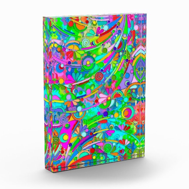 Hand And Digitally Painted Pattern Art 18 Photo Block (Left)